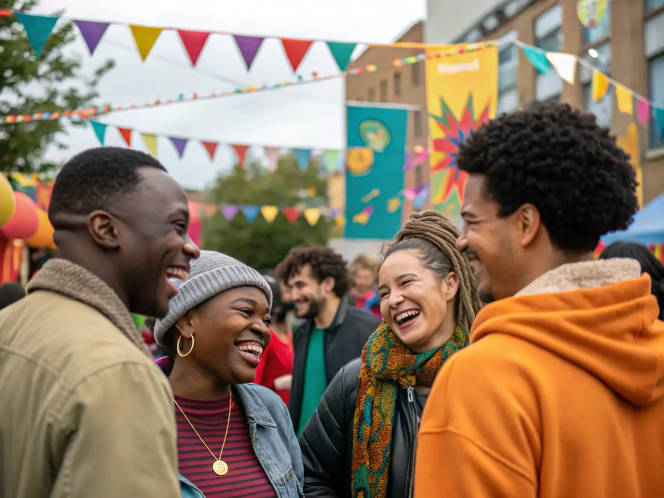 A visually appealing image of community members engaging in a cultural event supported by the organization, highlighting the diversity and inclusivity of the event.